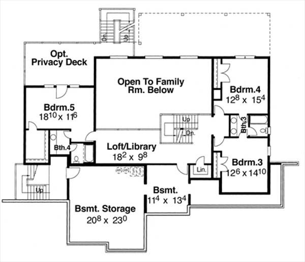 Middle Level image of TIMBERLAKE-B House Plan